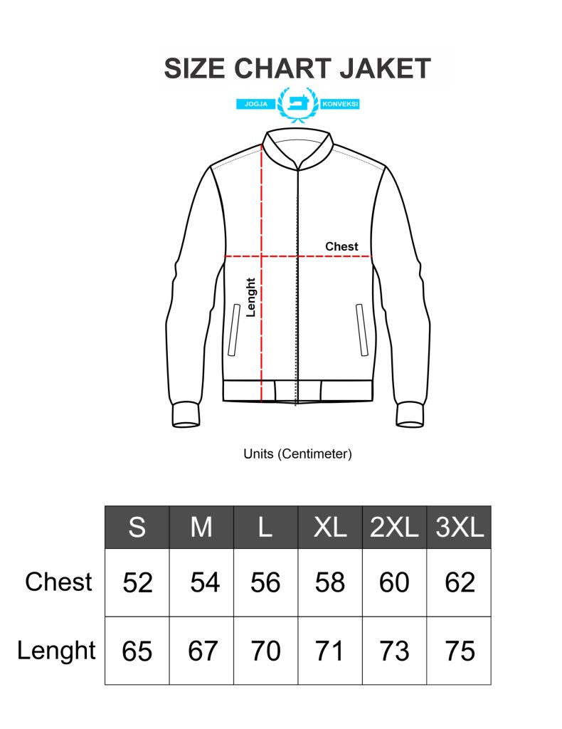 SIZE CHART JAKET - JOGJA KONVEKSI